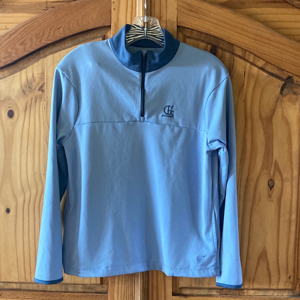 Kids Turtles & Tees Greenbrier blue long sleeve 1/4 zip pullover size L